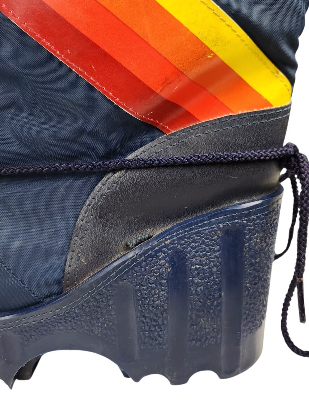 Vintage Rainbow Moon Boots Winter Ski Snow Nylon Mens Size 10 - 11 Size Large - Picture 14 of 15